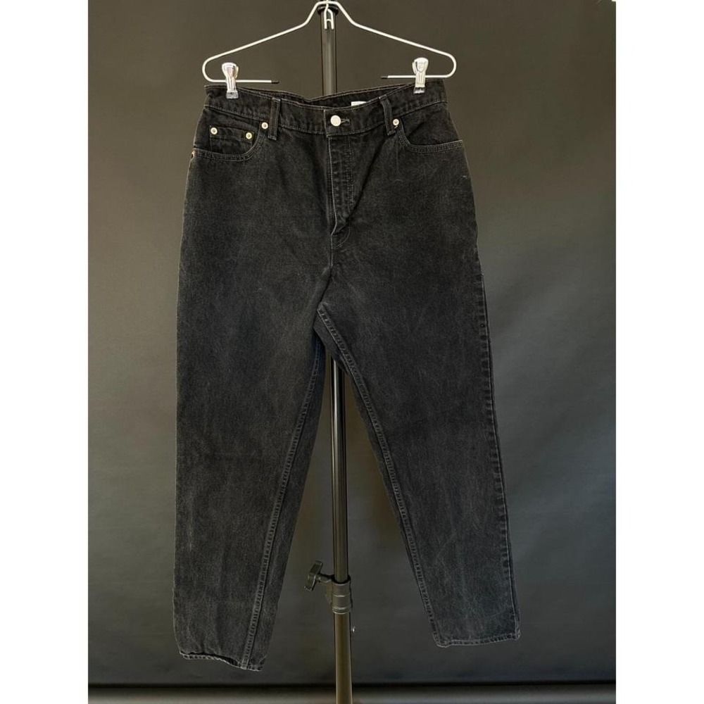 1980's Vintage Levi's‎ 550 Faded Black Denim Mom Jeans Women's 14RL Grunge Y2K